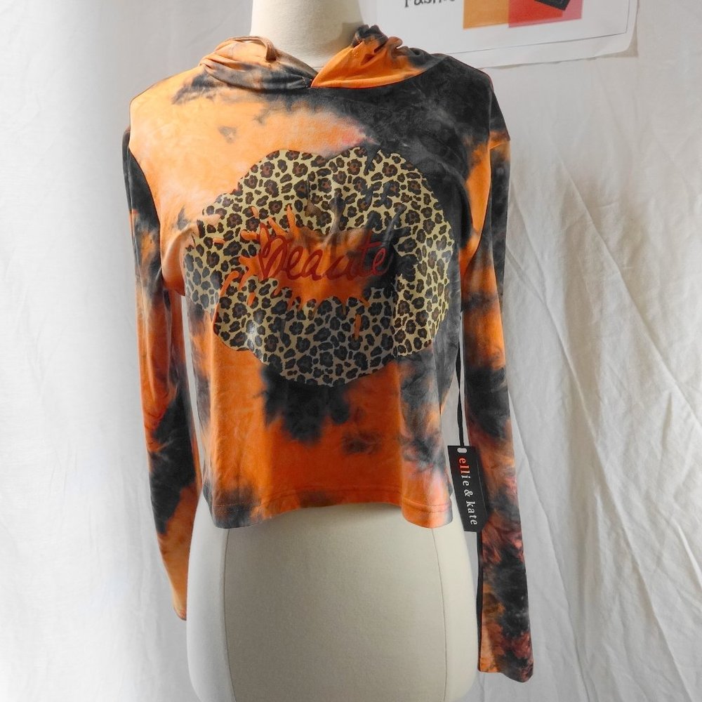 NWT ELLIE & KATE Orange & Black 2pc Tie Dye Set SM